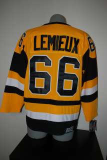   Lemieux #66 Pittsburgh Penguins NHL Hockey Jersey Vintage Embroidered