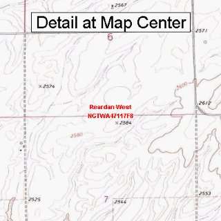 USGS Topographic Quadrangle Map   Reardan West, Washington (Folded 