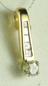   Gold G VVS Brilliant & Asscher Cut Diamond Pendant Retail~$600  