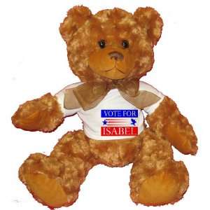  VOTE FOR ISABEL Plush Teddy Bear with WHITE T Shirt Toys & Games