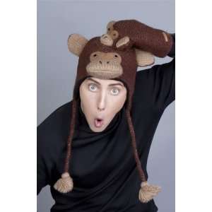  Monkey Knit Animal Hat with Poms Limited Edition 1 