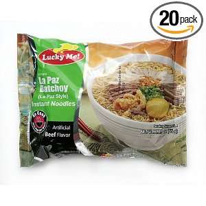 Lucky Me Lapaz Batchoy (La Paz Style Beef Flavor) 65g (Pack of 20 