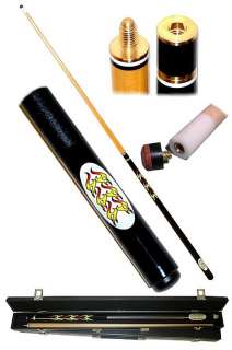 FLAMING 20 ounce Pool Cue Stick with Case, Billiards  