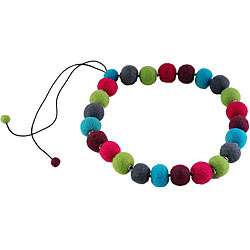 Wool Rainbow Necklace and Bracelet Jewelry Set (Nepal)  