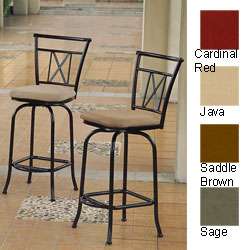 Full back Microsuede and Iron Bar Stools (Set of 2)  