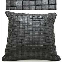 Polyester Black Rattan Weave Pillow Cover  Overstock