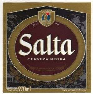 SALTA BEER LABEL CERVEZA NEGRA 970 ml FROM ARGENTINA  