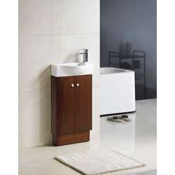 Glenwood 17 Inch Wood Wenge/ White Bathroom Vanity  