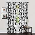   Decor White/ Black 84 inch Garden Blossom Curtain Panels (Set of 2