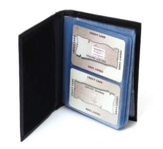 New Leather Business Card File Credit Card Wallet Black  