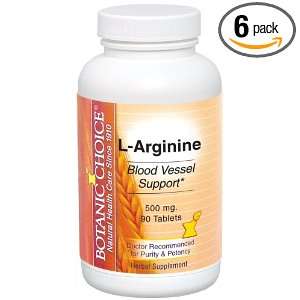  Botanic Choice, L Arginine Tablets, 500mg, 90 Count (Pack 