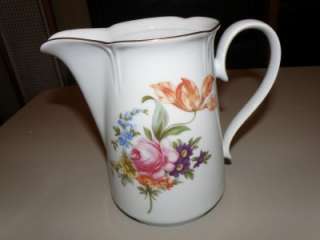 Pretty J L Menau GDR porcelain flowered pitcher  