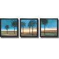   Pinto Coastal Palms I, II, and III Framed 3 piece Canvas Art Set
