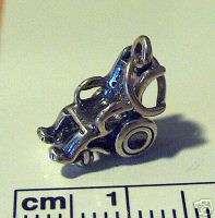 Sterling Silver 3D Small Wheelchair Charm  
