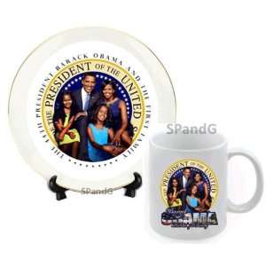 Barack Obama and the 1st Family 8 Collector Plate and Mug Set