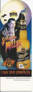 Miller Beer Halloween Tabletop Advertisement Dracula Frankenstein 
