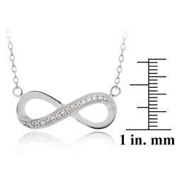   Sterling Silver Clear Cubic Zirconia Infinity Necklace  