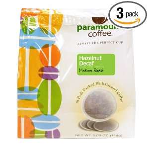 Paramount Coffee, Hazelnut, Decaf Ground Coffee, 18 Count Pods (Pack 