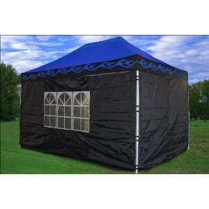  Wall Canopy Party Tent Gazebo Set Ez Blue Flame Patio, Lawn & Garden
