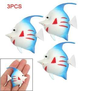   Red Striped Blue Fin Plastic Floating Fish 3 Pcs