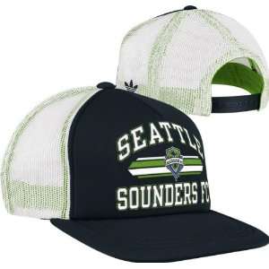 Seattle Sounders adidas Flat Brim Trucker Adjustable Hat:  