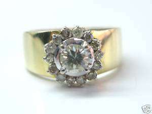 Fine Circular Wide Diamond Jewelry Ring YG 14KT 0.69Ct  