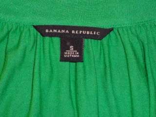 BANANA REPUBLIC Kelly Green Crisscross Wrap Stretch Knit Blouse Top 