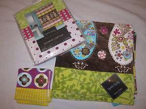 LAST ONE NEW Cynthia Rowley Paisley Shower Curtain Towels 3pc SET 