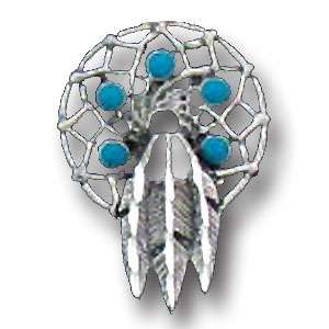 Pewter 3 D Collector Pin   Indian Feathers  