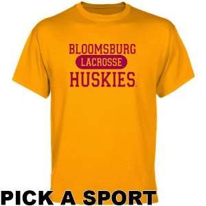  Bloomsburg Huskies Gold Custom Sport T shirt   Sports 