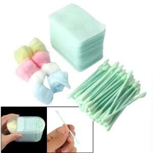    Ladies Makup Remover 3 in 1 Cotton Pads Swabs Balls Grn Beauty