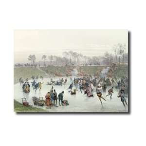   Skaters On The Lake At Bois De Boulogne Giclee Print