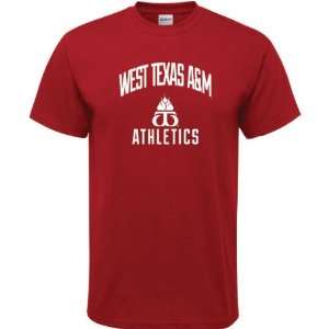 West Texas A&M Buffaloes Cardinal Red Athletics Arch T Shirt:  