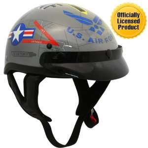 Outlaw T 70 Glossy Motorcycle Half Helmet with US Air Force Graphics 