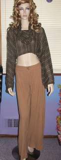 NEW FREE PEOPLE Chic LINEN Blend HIGH WAIST PLEATED WIDE LEG PANTS 2 4 
