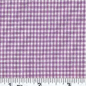  1/16 Gingham Shirting Purple/White Fabric By The Yard 