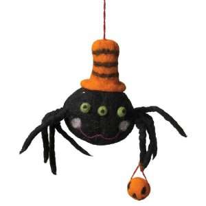   Wool Warm and Scary Black Spider Halloween Ornament: Home & Kitchen