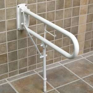  Swing Up Support Rail with Adjustable Leg   With Toilet Paper 