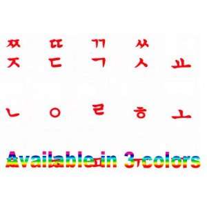  Korean RED Lettering Keyboard Stickers Transparent 
