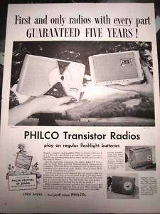 1957 Philco Transistor Radio Model T 7 T700 T800 Ad  