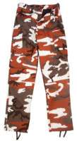 RED CAMOUFLAGE BDU ARMY FATIGUE PANTS CARGO,DURABLE  