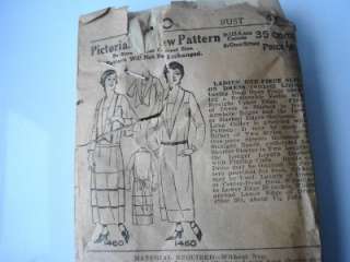 ANTIQUE PICTORIAL REVIEW PATTERN #1460 LADIES ONE PIECE SLIP ON DRESS 