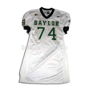  White No. 74 Game Used Baylor Reebok Football Jersey (SIZE 