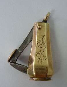 Antique 14K SOLID GOLD Cigar Cutter   9.1 grams  