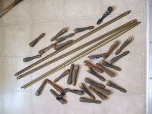 Collection Of Four Brass Stair/ Carpet Rods With Fittings 27Long 