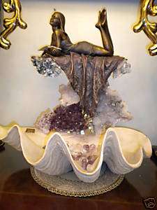 Bronze Statue of Sun Bather in a Giant Clam Shell  