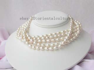 Wholesale 5pieces Freshwater White pearl Necklace  