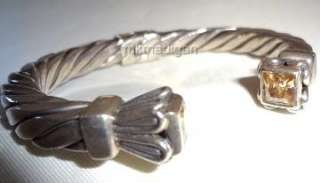 Very Rare Silpada Sterling Silver Yellow Cubic Zirconia Cuff Bracelet 