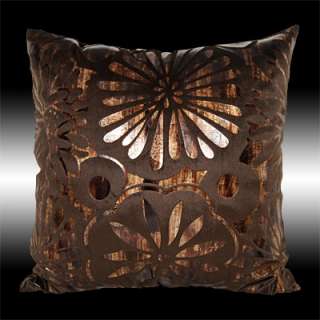 CHOCOLATE GOLD VELVET THROW PILLOW CUSHION COVERS 17  
