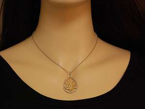 Lauren K 18K White Yellow Gold Diamond Pendant Necklace  
